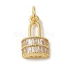 Brass Micro Pave Clear Cubic Zirconia Glass
 Pendants KK-R162-027G-1