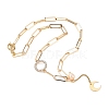 Star & Moon & Cross Brass Lariat Necklaces Sets NJEW-JN03041-17