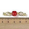 Natural Red Corundum/Ruby with Brass Fold Over Clasps G-G141-01G-3