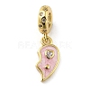 Rack Plating Brass Micro Pave Cubic Zirconia Pendant KK-H456-10G-1