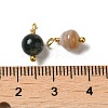 Dyed Natural Agate Round Charms with Real 18K Gold Plated Brass Loops KK-P242-09A-G-3