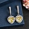 925 Sterling Silver Micro Pave Cubic Zirconia Dangle Hoop Earrings EJEW-F371-01C-02-1
