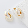 304 Stainless Steel & Resin Stud Earrings GJ4743-6-1
