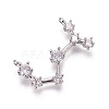 Brass Micro Pave Cubic Zirconia Pendants X-ZIRC-F099-20P-04-1