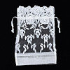 Polyester Lace & Slub Yarn Drawstring Gift Bags OP-Q053-008-2