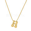 304 Stainless Steel Alphabet Pendant Necklaces for Men and Women GP1122-8-1
