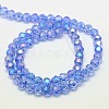 Faceted(32 Facets) Electroplate Glass Beads Strands X-EGLA-J042-8mm-AB02-2