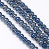 Electroplate Crystal Glass Round Beads Strands EGLA-F037-6mm-A03-2