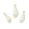 Natural Trumpet Shell Pendants PALLOY-JF02794-02-1