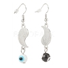 Alloy Enamel Yin Yang Matching Asymmetrical Earrings EJEW-JE04894-03-2