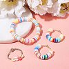 Flat Round Handmade Polymer Clay Bead Spacers CLAY-R067-4.0mm-25-6