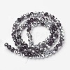 Electroplate Transparent Glass Beads Strands EGLA-A034-T6mm-M11-2