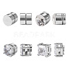8Pcs 4 Style Clear Cubic Zirconia Flat Round Clip-on Earrings EJEW-TA0001-15-2