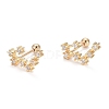 Brass Micro Pave Clear Cubic Zirconia Stud Earrings EJEW-F258-01E-G-1