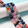 Dyed Natural Multi-Color Agate Beads Strands G-R177-10mm-07-3