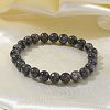 Natural Larvikite Bead Stretch Bracelets X-BJEW-K212-B-046-3