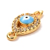 Brass Micro Pave Cubic Zirconia Links Connectors KK-G399-18-3