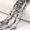 Electroplate Transparent Glass Beads Strands LS-EGLA-A034-T4mm-M14-1