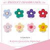 16Pcs 8 Colors Flower Resin & Plastic Shoelace Buckle Clips HJEW-HY00150-2