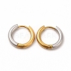 Two Tone 304 Stainless Steel Huggie Hoop Earrings for Women EJEW-C011-07A-1