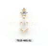 Chinese lute Shape Brass Micro Pave Clear Cubic Zirconia Nail Gems Set MRMJ-T015-40G-01-2