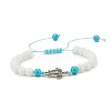 Natural Malaysia Jade & Howlite Braided Bead Bracelets Set with Alloy Tortoise BJEW-JB08065-01-1