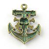 Anchor with Skull Zinc Alloy Big Pendants PALLOY-R065-155-LF-2