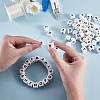 20Pcs White Cube Letter Silicone Beads 12x12x12mm Square Dice Alphabet Beads with 2mm Hole Spacer Loose Letter Beads for Bracelet Necklace Jewelry Making JX432M-5