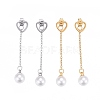 304 Stainless Steel Chain Tassel Earrings EJEW-I248-17-1