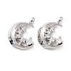 Eco-Friendly Brass Micro Pave Clear Cubic Zirconia Charms ZIRC-C027-08P-RS-1