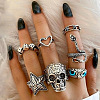Retro Alloy and Resin Rings Set FS-WGC6EFE-01-1