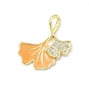 Brass Micro Pave Cubic Zirconia with Enamel Pendants KK-Z134-14G-02-1