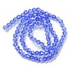 Transparent Electroplate Glass Beads Strands GLAA-F029-3mm-C07-2