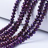 Electroplate Transparent Glass Beads Strands EGLA-A034-T10mm-UA06-1