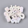 UV Plating Opaque Rainbow Iridescent Acrylic Beads OACR-P010-23B-1