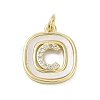 Rack Plating Brass Micro Pave Clear Cubic Zirconia Pendants KK-E102-33G-C-1