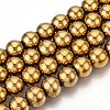 Non-magnetic Synthetic Hematite Beads Strands X-G-S096-12mm-2-1