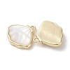 Brass Pave Shell Charms X-KK-G491-41G-2