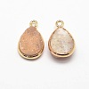 Electroplate Natural Druzy Crystal Charms X-G-A124-06C-1