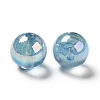 UV Plating Transparent Rainbow Iridescent Acrylic Beads OACR-D010-01E-3