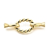 Oval Rack Plating Brass Fold Over Clasps KK-S508-14G-1