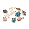 Raw Rough Natural Mixed Gemstone Pendants FIND-PW0020-04-2