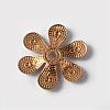 Flower Brass Enamel Beads KK-K114-C06-G-2