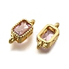 Real 18K Gold Plated Brass Micro Pave Cubic Zirconia Links Connectors ZIRC-L100-009G-06-2