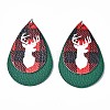 Christmas Theme PU Leather Big Pendants X-FIND-R080-05-3