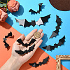 8 Bags Halloween Theme PVC Plastic Artificial 3D Bat Decorations DIY-SP0005-38-4