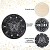 Gorgecraft Butterfly/Moon Phase Pattern Wooden Flat Round Pendulum Board AJEW-GF0006-87B-6