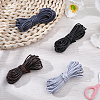 4Pcs 4 Colors Braided Round Waxed Polyester Cords YC-CL0001-04-4