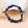 Unisex Chip Natural Lapis Lazuli Beaded Stretch Bracelets BJEW-S143-07-1