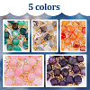 HOBBIESAY 80Pcs 5 Color Natural Agate Connector Charms FIND-HY0001-39-5